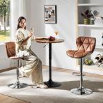 Adjustable Round Bar Table with Swivel Top
