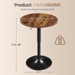 Adjustable Round Bar Table with Swivel Top