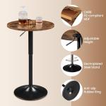 Adjustable Round Bar Table with Swivel Top