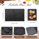 Foldable Silicone Bar Mat with Salt Rimmer