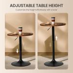 Adjustable Round Bar Table with Swivel Top