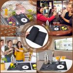 Foldable Silicone Bar Mat with Salt Rimmer