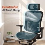 Ergonomic Mesh Office Chair with Footrest & Cooling