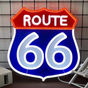 Retro Route 66 Neon LED Sign for Man Cave