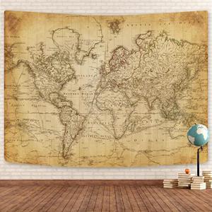 Vintage World Map Tapestry for Your Man Cave