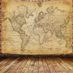 Vintage World Map Tapestry for Your Man Cave