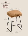 Caramel Brown Leather Bar Stools Set of 2