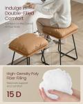 Caramel Brown Leather Bar Stools Set of 2