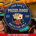 Personalized Poker Club Wall Art Sign for Man Cave