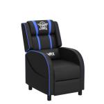 Blue Massage Gaming Recliner with Adjustable Footrest