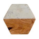 Hexagon Marble & Mango Wood Coaster Set