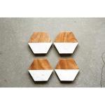 Hexagon Marble & Mango Wood Coaster Set