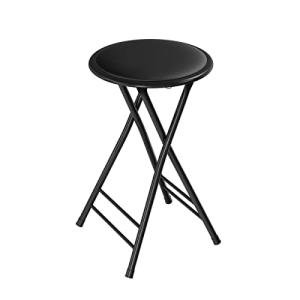 24-Inch Portable Backless Folding Stool - Black