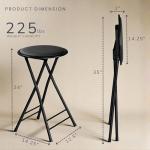 24-Inch Portable Backless Folding Stool - Black
