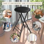 24-Inch Portable Backless Folding Stool - Black