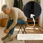 24-Inch Portable Backless Folding Stool - Black