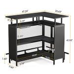 L-Shaped Home Bar Unit with Stemware Racks