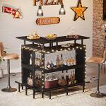 L-Shaped Home Bar Unit with Stemware Racks