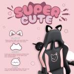 Cat Ear Gaming Chair with Massage Support