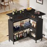 L-Shaped Home Bar Unit with Stemware Racks