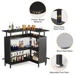 L-Shaped Home Bar Unit with Stemware Racks