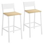 VASAGLE Set of 2 Industrial Bar Stools