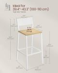 VASAGLE Set of 2 Industrial Bar Stools