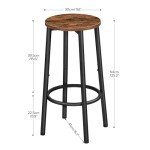 Rustic Brown Bar Stools - Set of 2