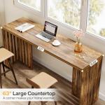63-Inch Rustic Counter Height Bar Table