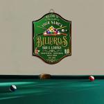 Custom Billiards Bar Wood Sign for Man Cave