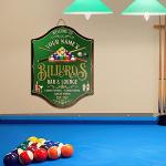 Custom Billiards Bar Wood Sign for Man Cave