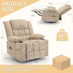 360° Swivel Rocker Recliner with Massage and Heat