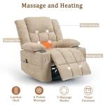 360° Swivel Rocker Recliner with Massage and Heat