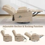 360° Swivel Rocker Recliner with Massage and Heat