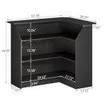 LITTLE TREE Modern 4-Tier Black Bar Cabinet