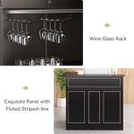 LITTLE TREE Modern 4-Tier Black Bar Cabinet