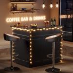 LITTLE TREE Modern 4-Tier Black Bar Cabinet