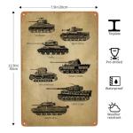 WWII Fighter Planes and Tanks Vintage Metal Sign