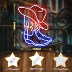 Neon Cowboy Hat and Boot Wall Sign