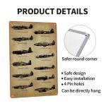 WWII Fighter Planes and Tanks Vintage Metal Sign