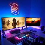 Neon Cowboy Hat and Boot Wall Sign