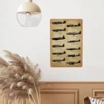 WWII Fighter Planes and Tanks Vintage Metal Sign