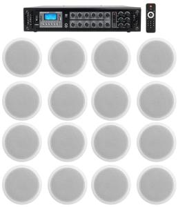 Rockville 6-Zone Amp with 16 Ceiling Speakers