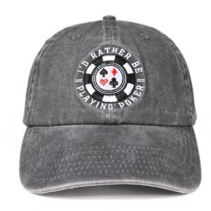 Embroidered Poker Player Cap for Men