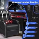 GYMAX Ergonomic Gaming Recliner with Massage & Footrest