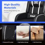 GYMAX Ergonomic Gaming Recliner with Massage & Footrest