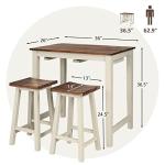 Industrial 3-Piece Counter Height Dining Set