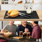 QWORK Heavy-Duty Non-Slip Rubber Bar Mats 2-Pack