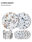 Ceramic Drink Coasters with Holder - Set of 6