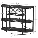 4-Tier Metal Coffee Bar Cabinet with LED Light
